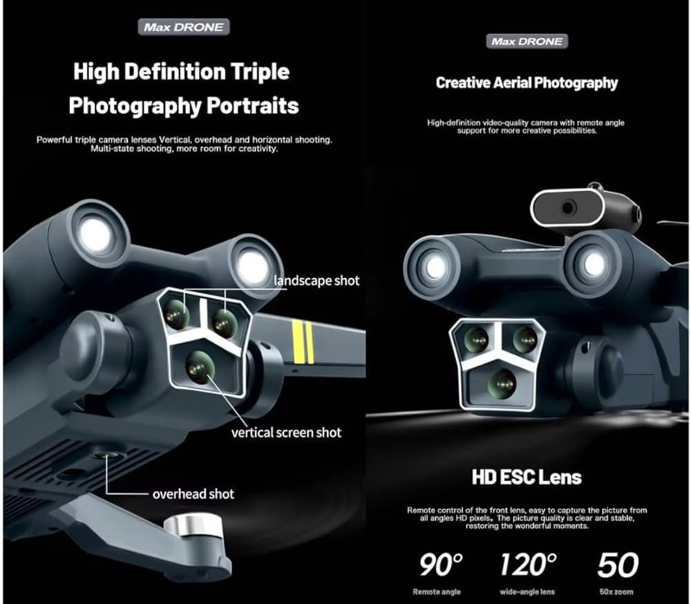 Drone with 4k Camera Foldable 1080P HD Drone with FPV Live Video, Gestures Selfie, Altitude Hold, One Key Take Off/Landing, 3D Series Flips, Headless Mode For Kids And Adults(M3 MAX - Image 8